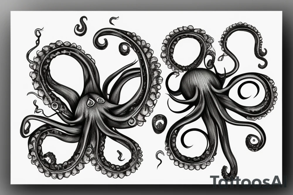 Flower head of octopus tattoo idea