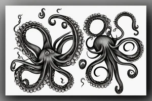 Flower head of octopus tattoo idea