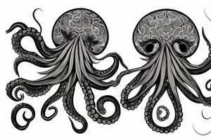 Flower head of octopus tattoo idea
