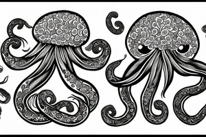 Flower head of octopus tattoo idea