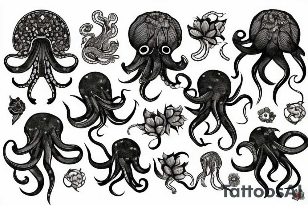Flower octopus tattoo idea
