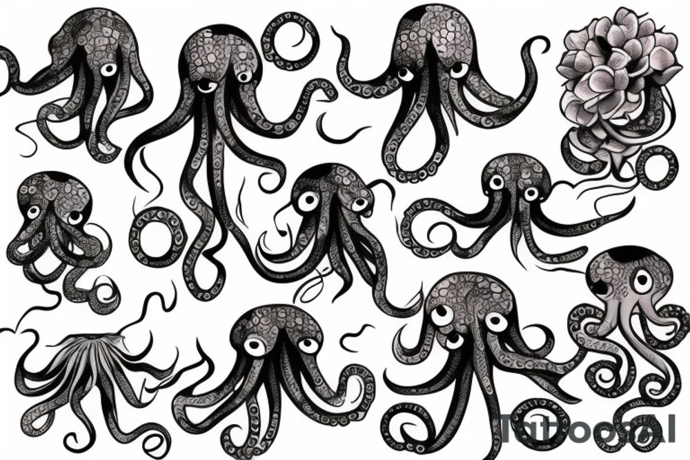 Flower octopus tattoo idea