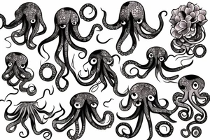 Flower octopus tattoo idea