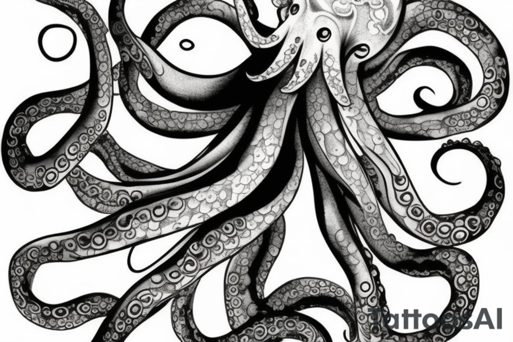Flower octopus tattoo idea