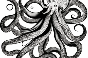 Flower octopus tattoo idea