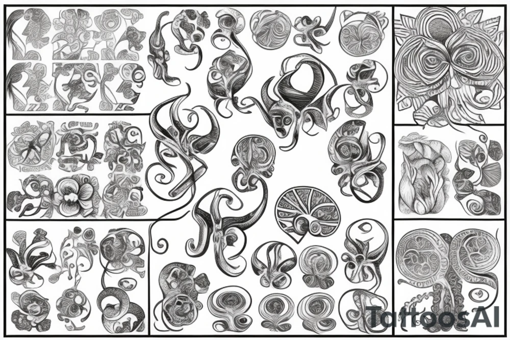 Flower octopus tattoo idea
