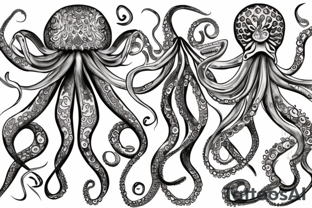 Flower octopus tattoo idea