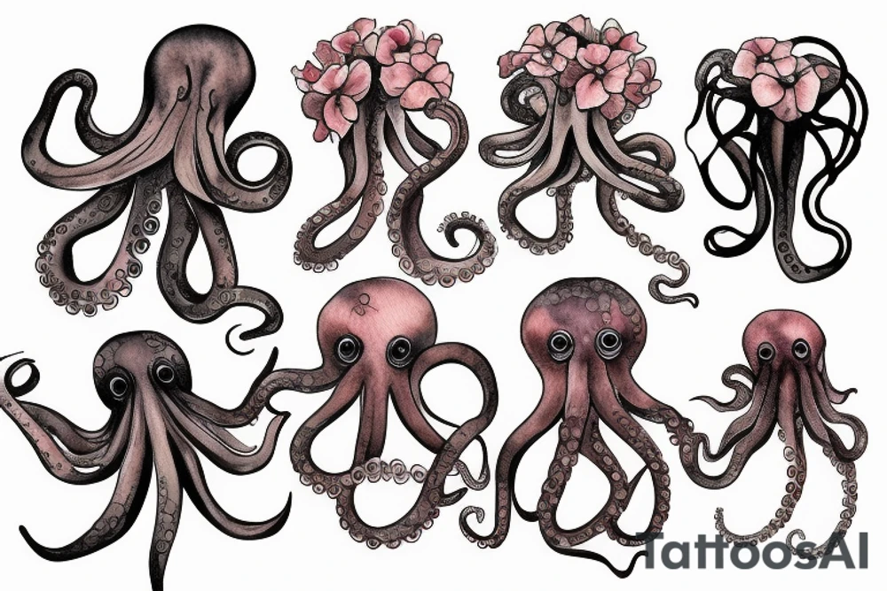 Flower octopus tattoo idea