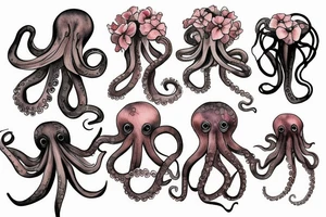Flower octopus tattoo idea