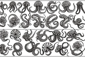 Flower octopus tattoo idea