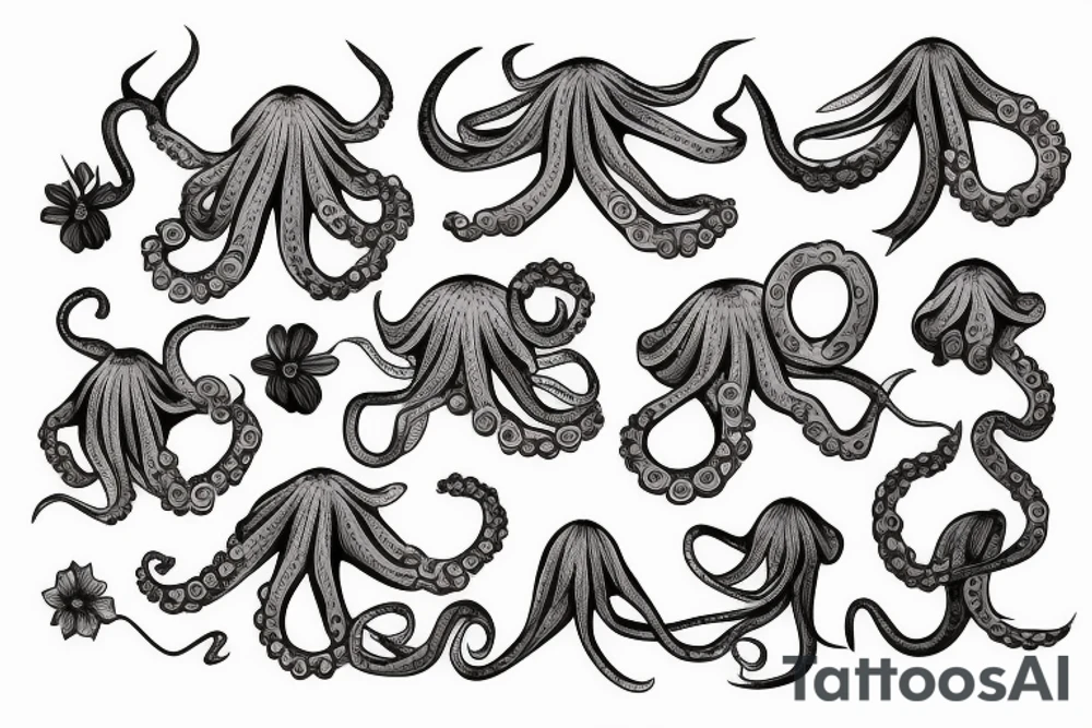 Flower octopus tattoo idea