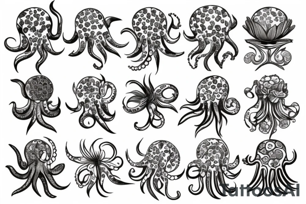 Flower octopus tattoo idea