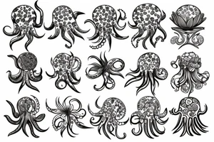 Flower octopus tattoo idea