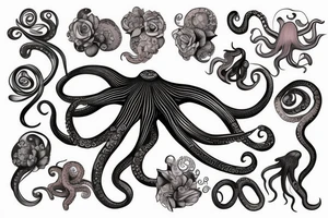Flower octopus tattoo idea