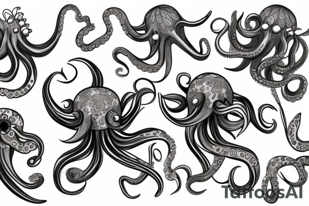 Flower octopus tattoo idea