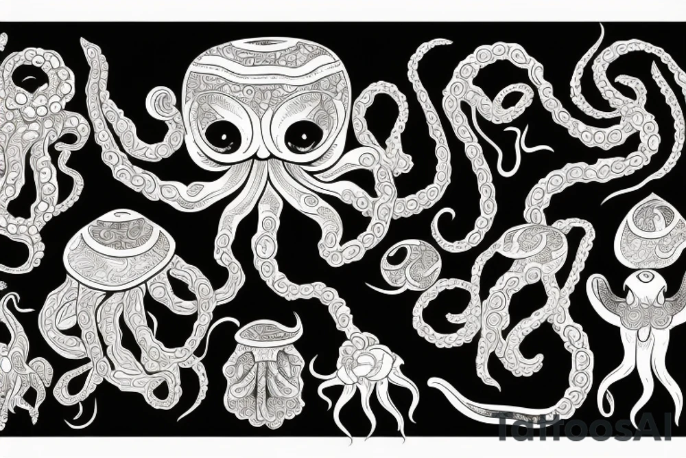 Flower octopus tattoo idea