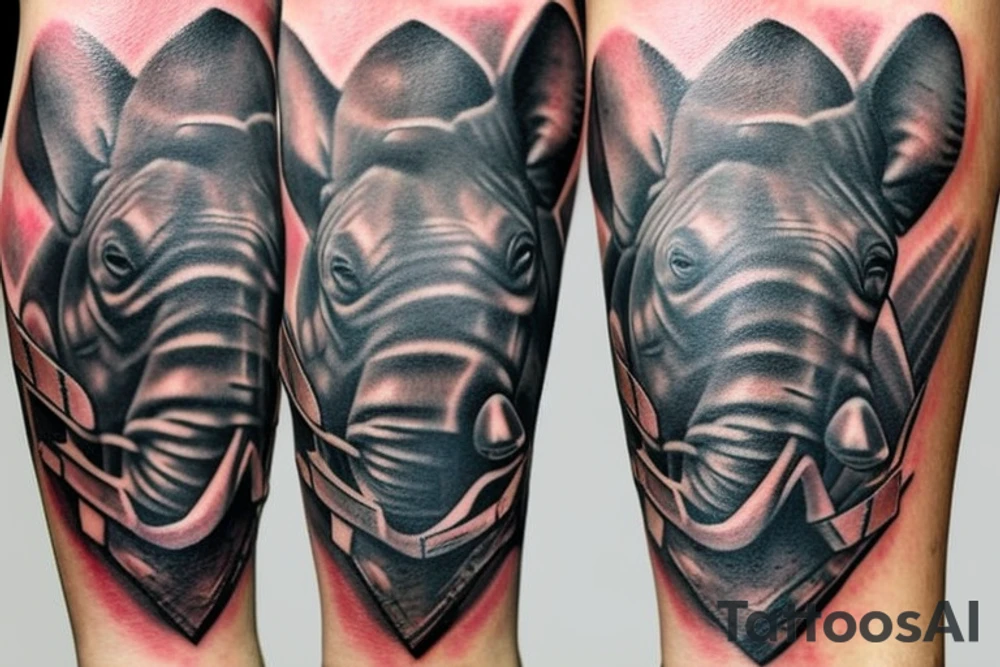 rhino in armor tattoo idea