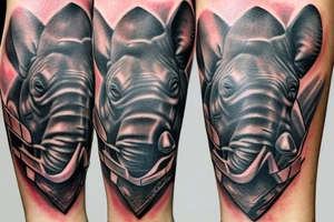 rhino in armor tattoo idea