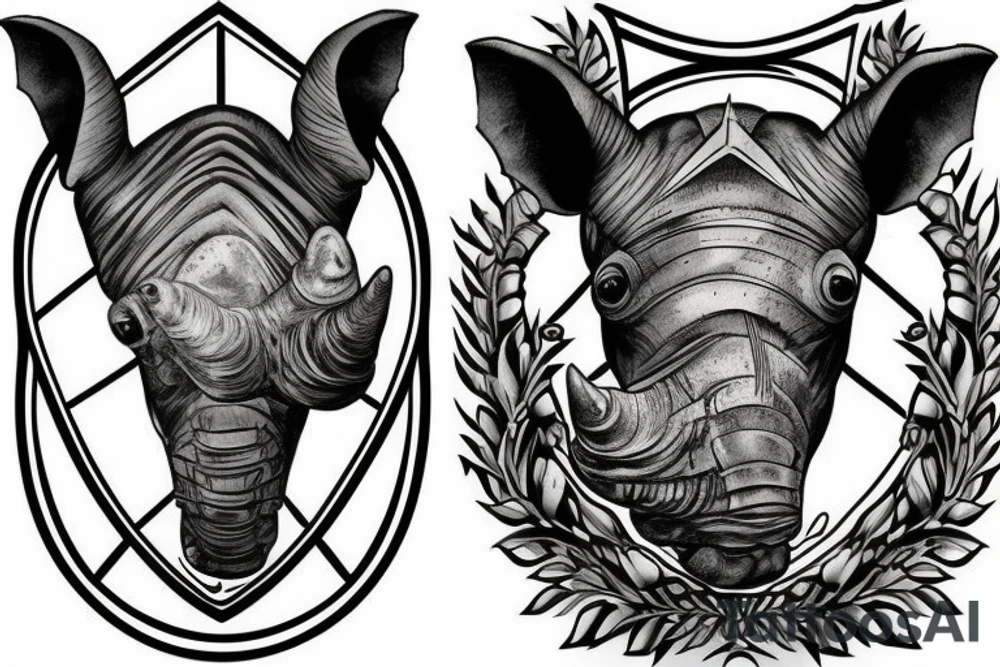 rhino in armor tattoo idea