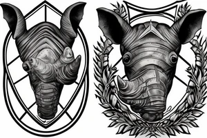rhino in armor tattoo idea