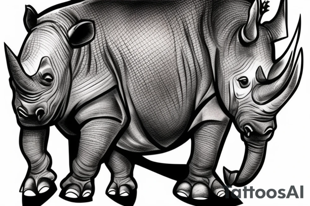 rhino in armor tattoo idea