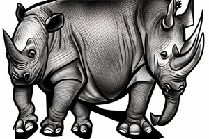 rhino in armor tattoo idea