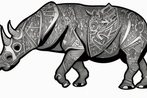 rhino in armor tattoo idea