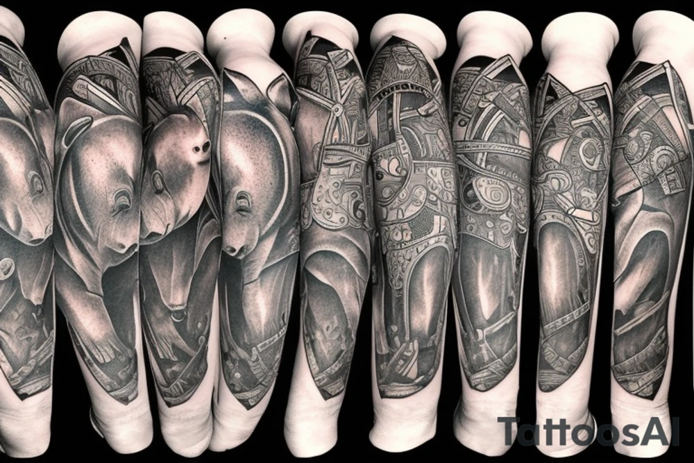 rhino in armor tattoo idea