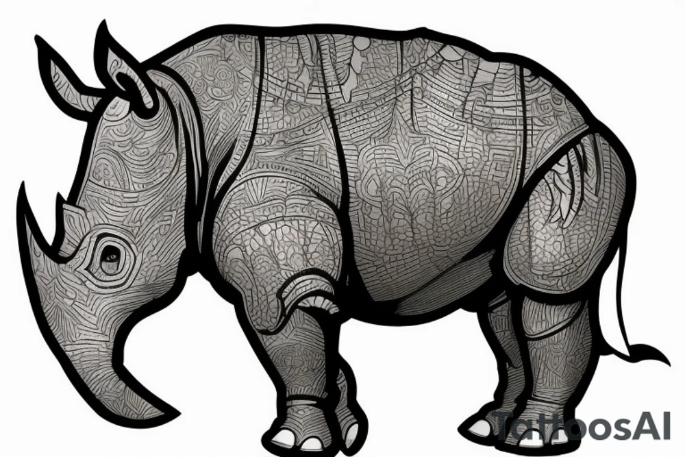 rhino in armor tattoo idea