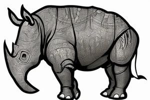 rhino in armor tattoo idea