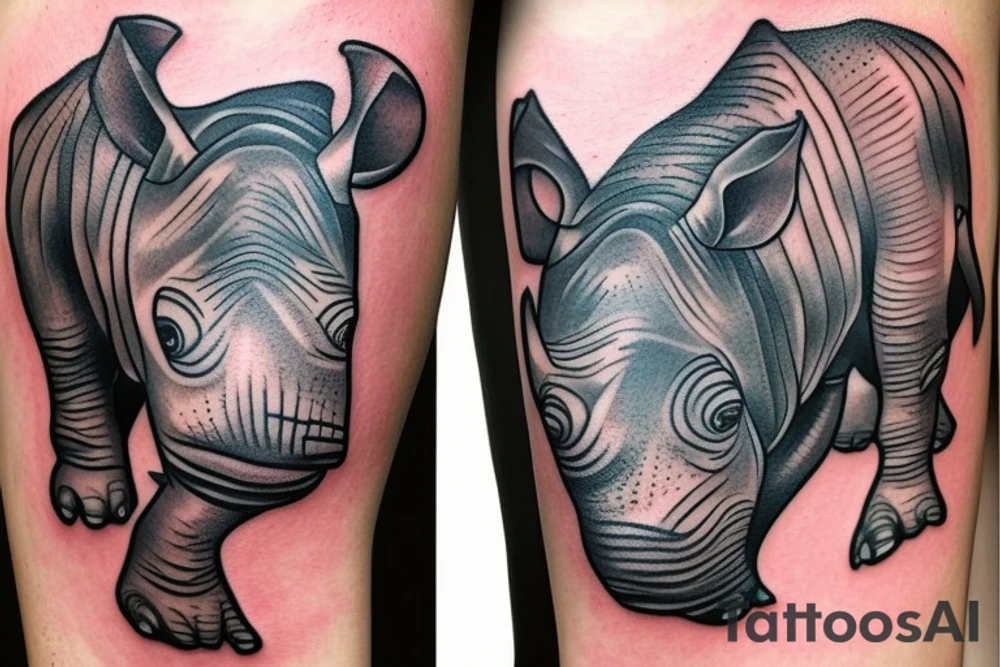 rhino in armor tattoo idea