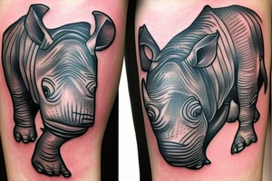 rhino in armor tattoo idea