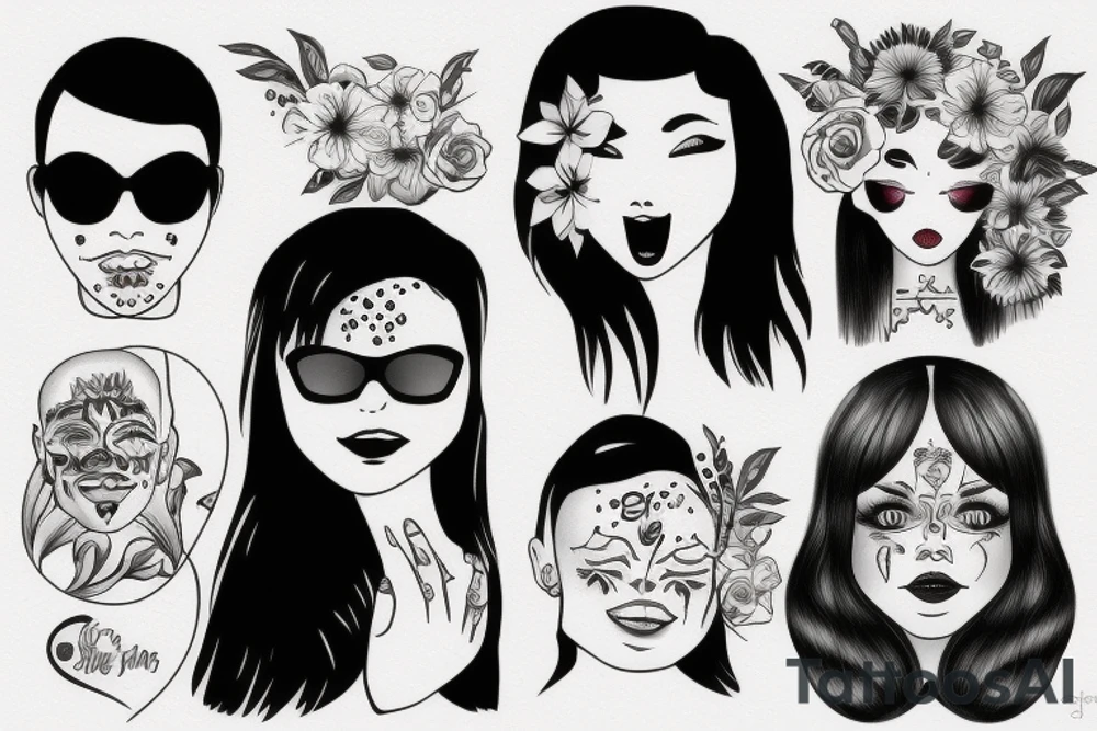 Smile now cry later portrait tattoo idea
