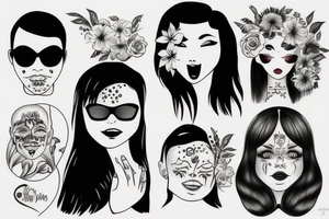 Smile now cry later portrait tattoo idea