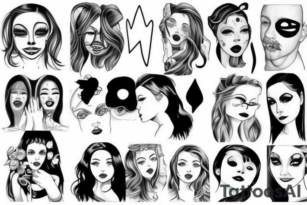 Smile now cry later portrait tattoo idea