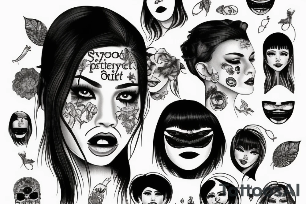 Smile now cry later portrait tattoo idea