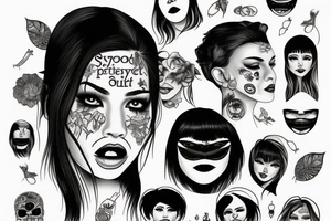 Smile now cry later portrait tattoo idea