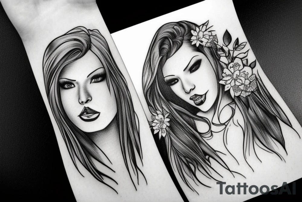 Smile now cry later portrait tattoo idea
