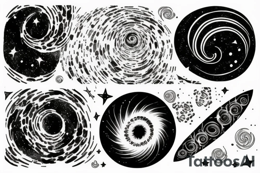 dna with cosmic background tattoo idea