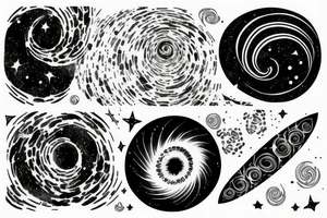 dna with cosmic background tattoo idea