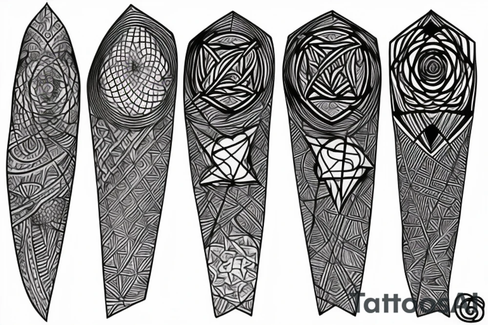 geometric designs that represent mystical mathematical properties tattoo idea
