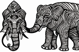 a god that is a mix of elephant, tiger, pirate tattoo idea