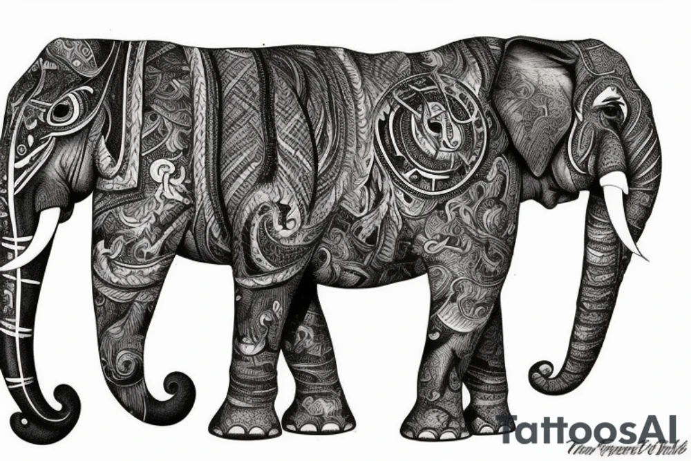 part elephant part tiger tattoo idea