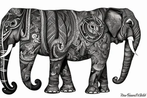 part elephant part tiger tattoo idea