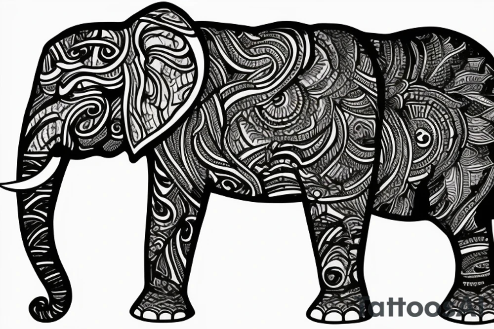 part elephant part tiger tattoo idea