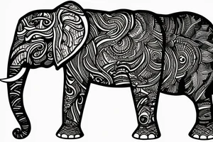 part elephant part tiger tattoo idea