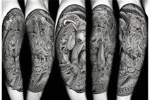elephant tiger tattoo idea
