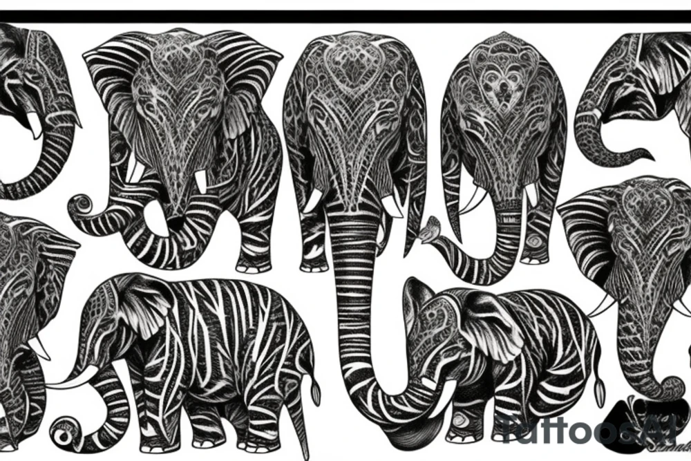 elephant tiger tattoo idea