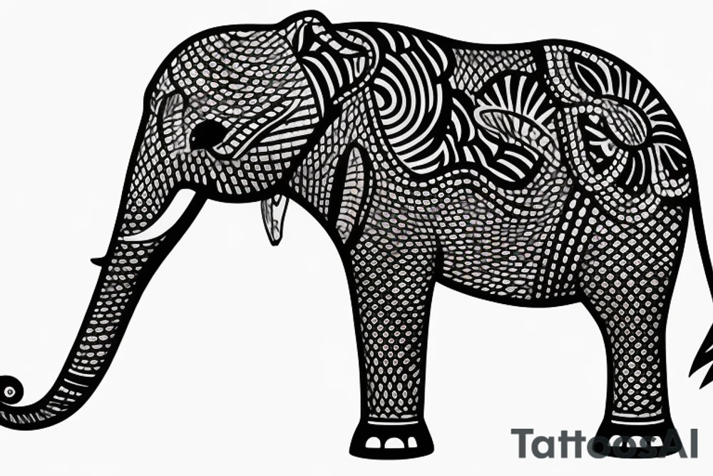elephant tiger tattoo idea