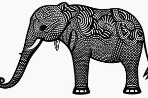elephant tiger tattoo idea